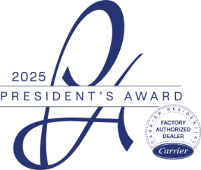 2025 Carrier Factory Authorized Dealer President's Award logo.