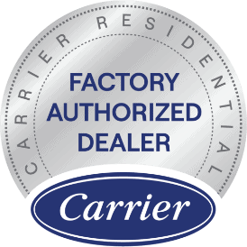 Carrier Residential Factory Authorized Dealer logo.